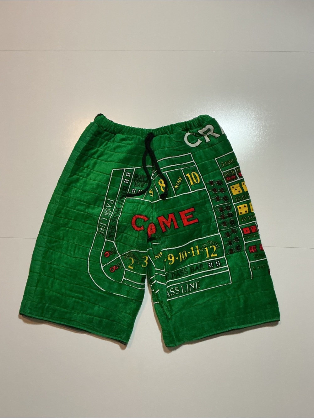Vintage Las Vegas Casino Craps Dice Game Reworked Upcycled 1 Of 1 Towel Shorts